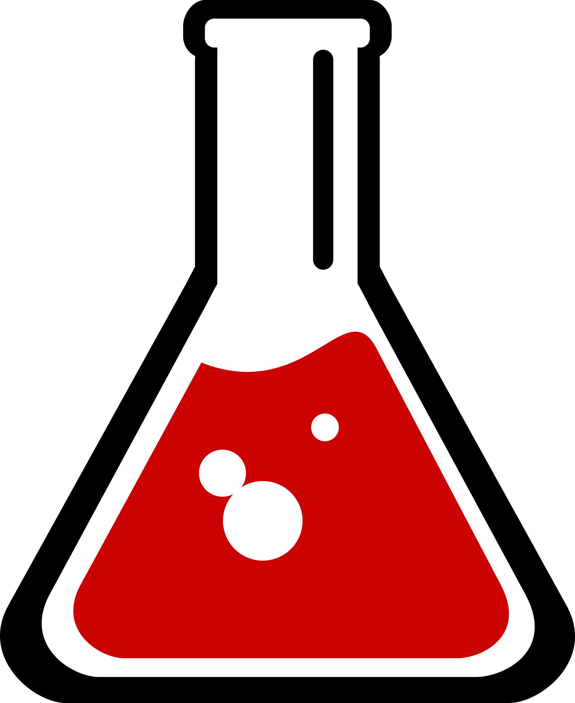 Chemical tube red big. Clipart science beaker