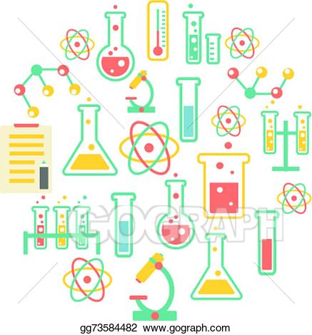 Vector illustration icons background. Chemistry clipart icon