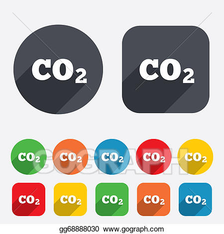 Drawing co carbon dioxide. Chemistry clipart icon