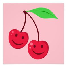 With faces . Cherries clipart face