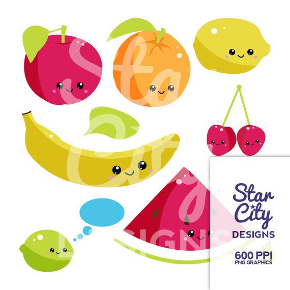 Cherries clipart kawaii. Fruit cherry by starcitydesigns