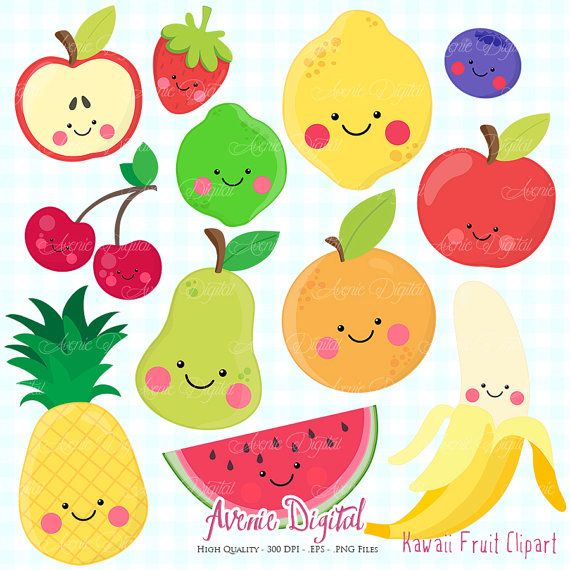 Cherries clipart kawaii. Fruit scrapbook printable vector