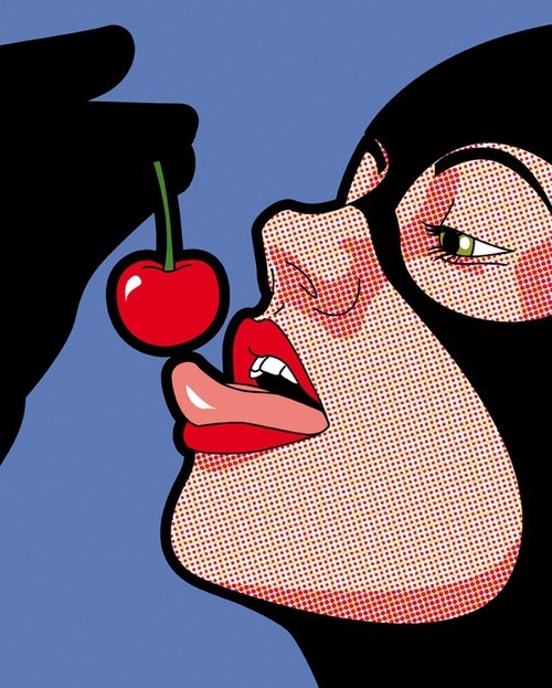 Cherries clipart pop art. Image about cherry in