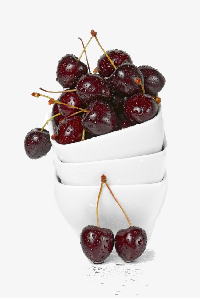 Bowl of fresh fruits. Cherries clipart three