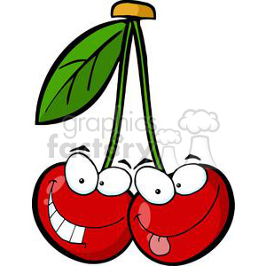Cherry clipart animated. Two silly cartoon character