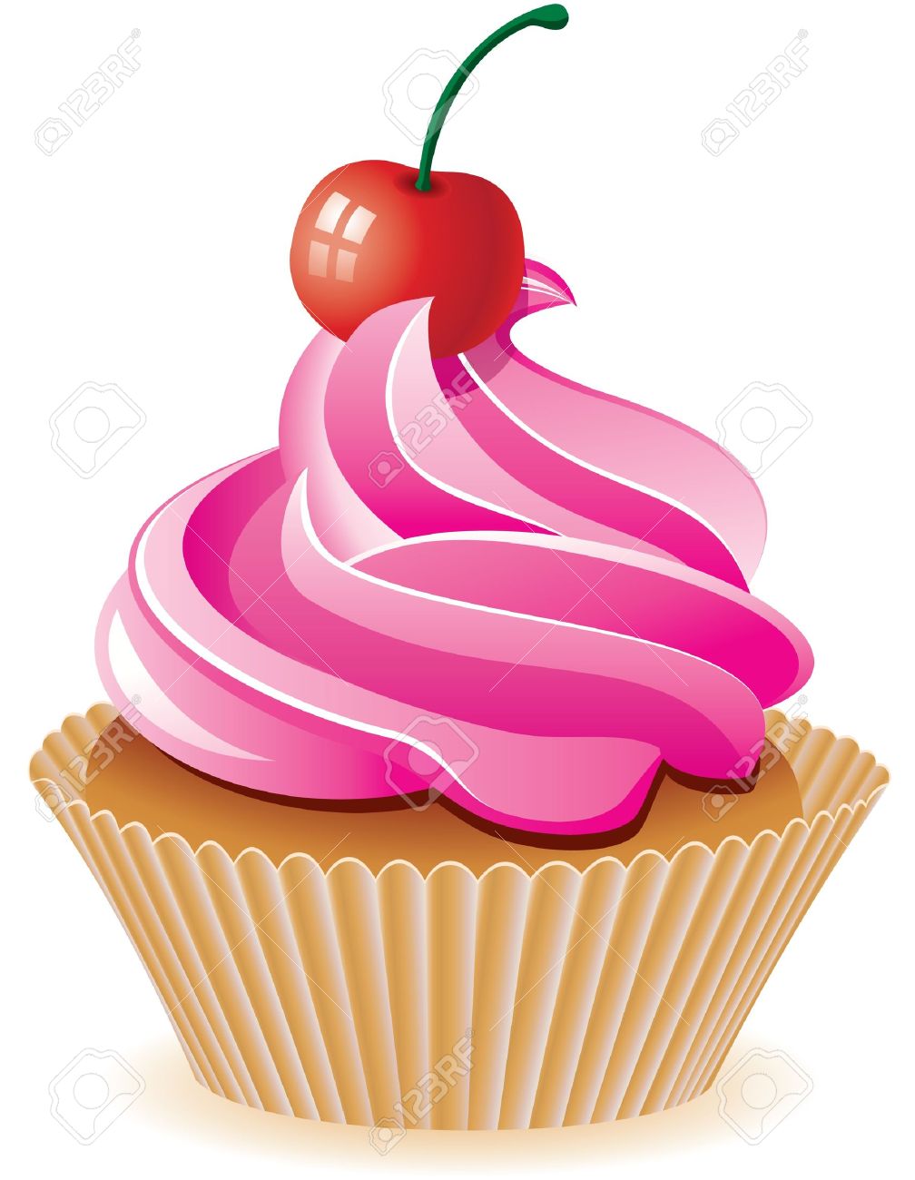 cherry clipart birthday cupcake