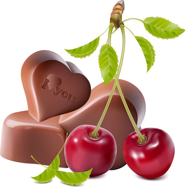 Cherry clipart chocolate cherry. Vector free download for