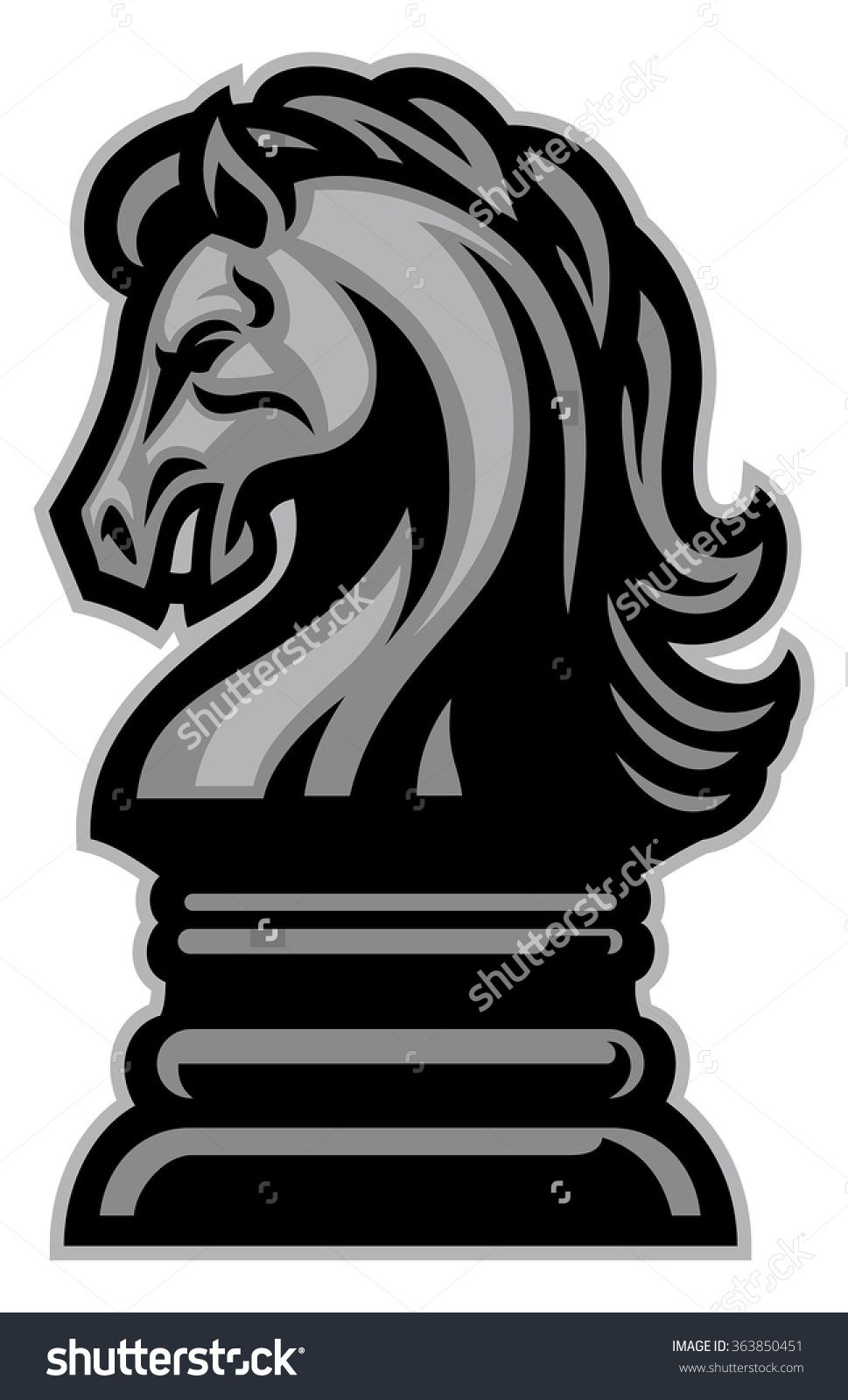 Chess clipart horse chess. Knight stock vector illustration