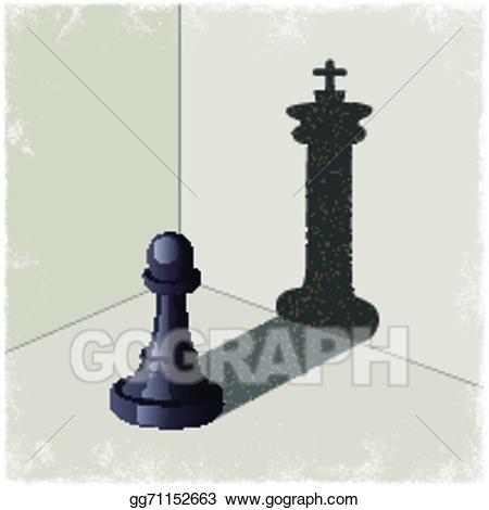 Eps illustration pawn casting. Chess clipart shadow