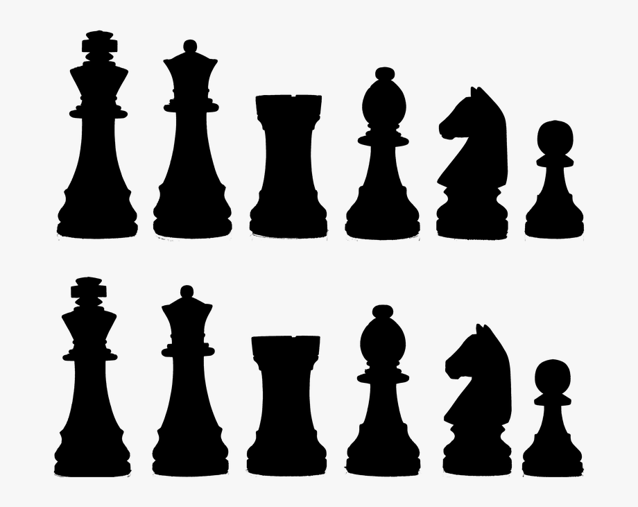 Silhouette game knight rook. Chess clipart shadow