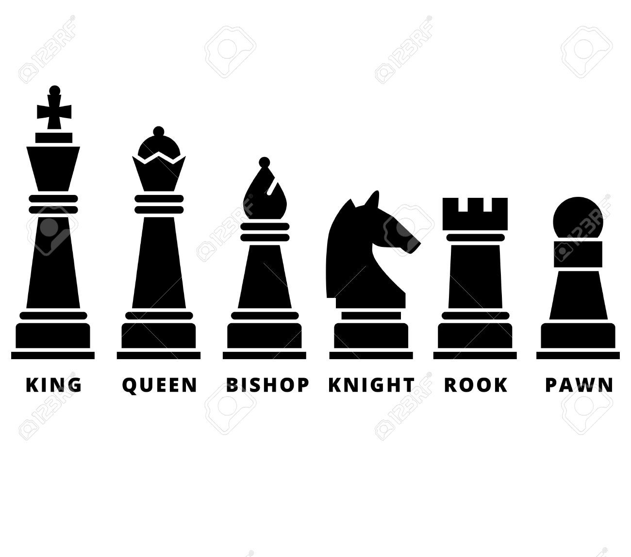 Chess clipart shadow. Set of piece vector