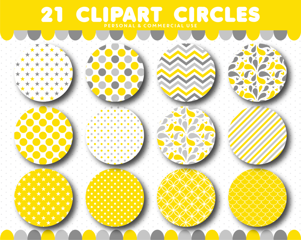 Chevron clipart pattern. Yellow circles with polka
