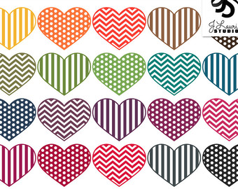 Heart pencil and in. Chevron clipart pattern