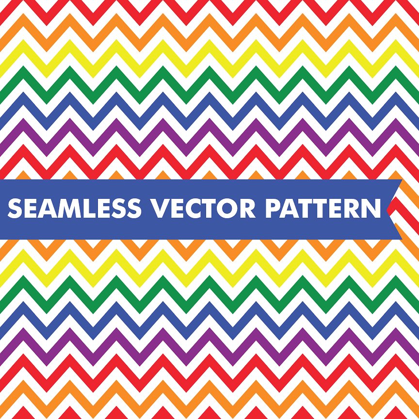 Chevron clipart vector. Rainbow seamless patterns creative