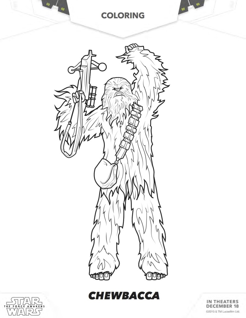 chewbacca clipart coloring sheet