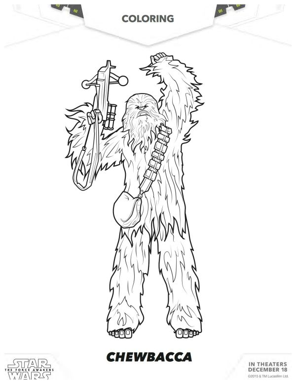 chewbacca clipart coloring sheet
