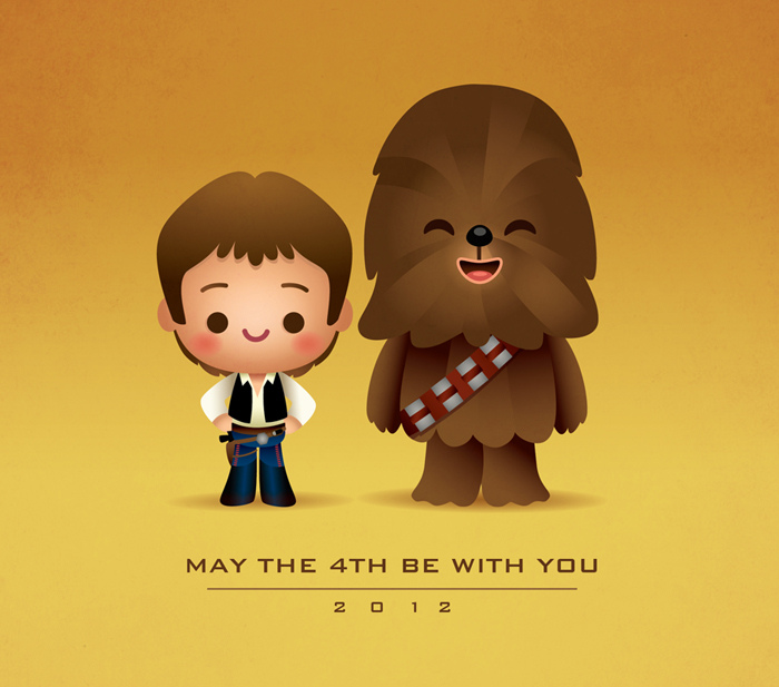 Chewbacca clipart kawaii. Han and chewie in