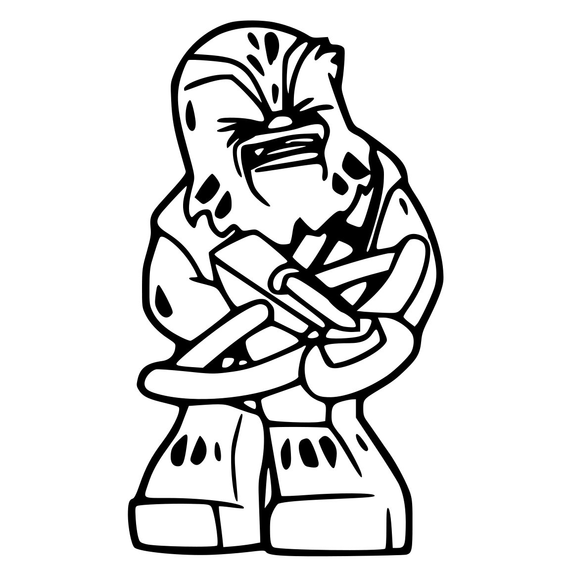 chewbacca clipart outline