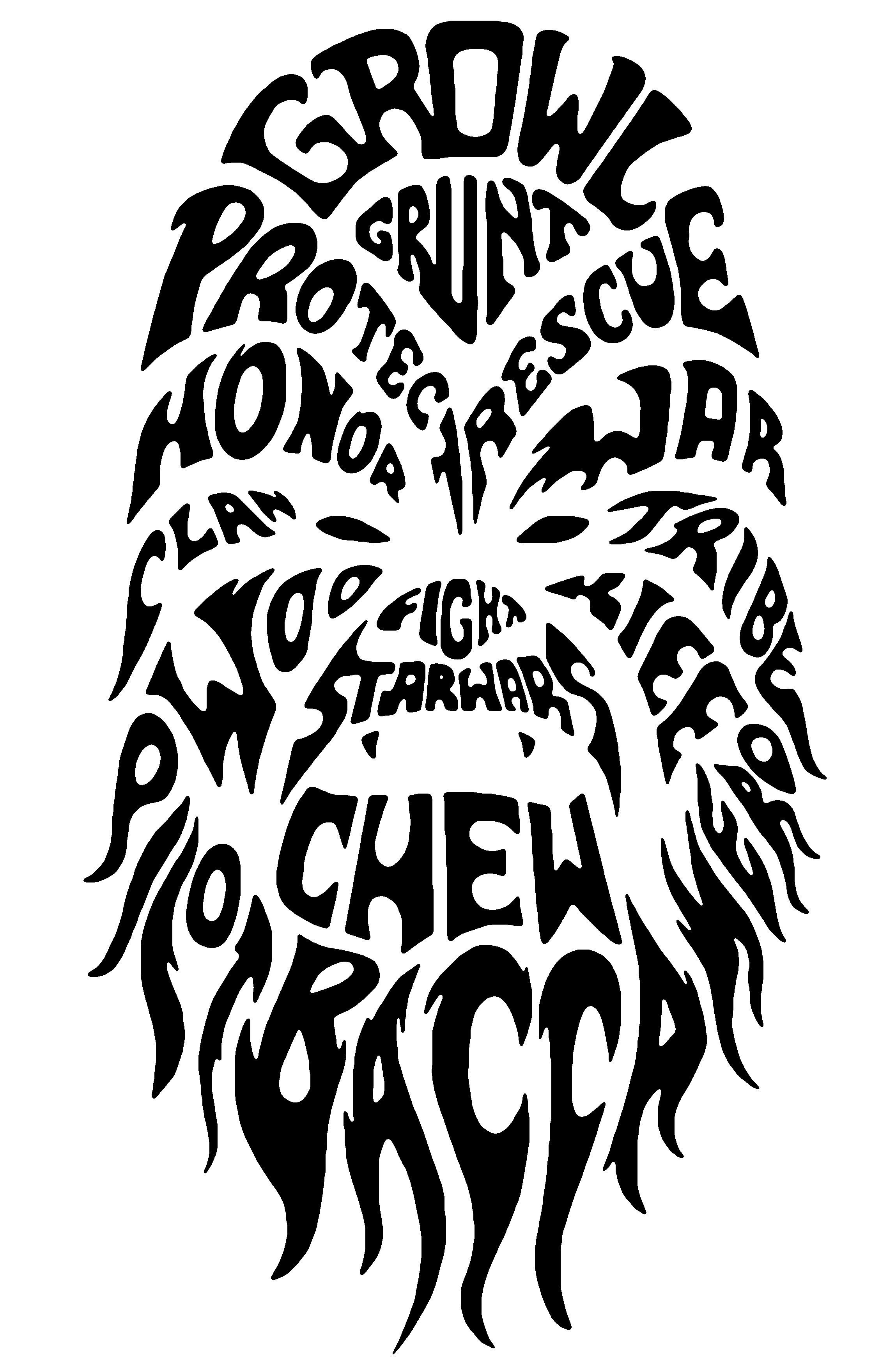 Chewbacca clipart outline. Star wars typography personalized