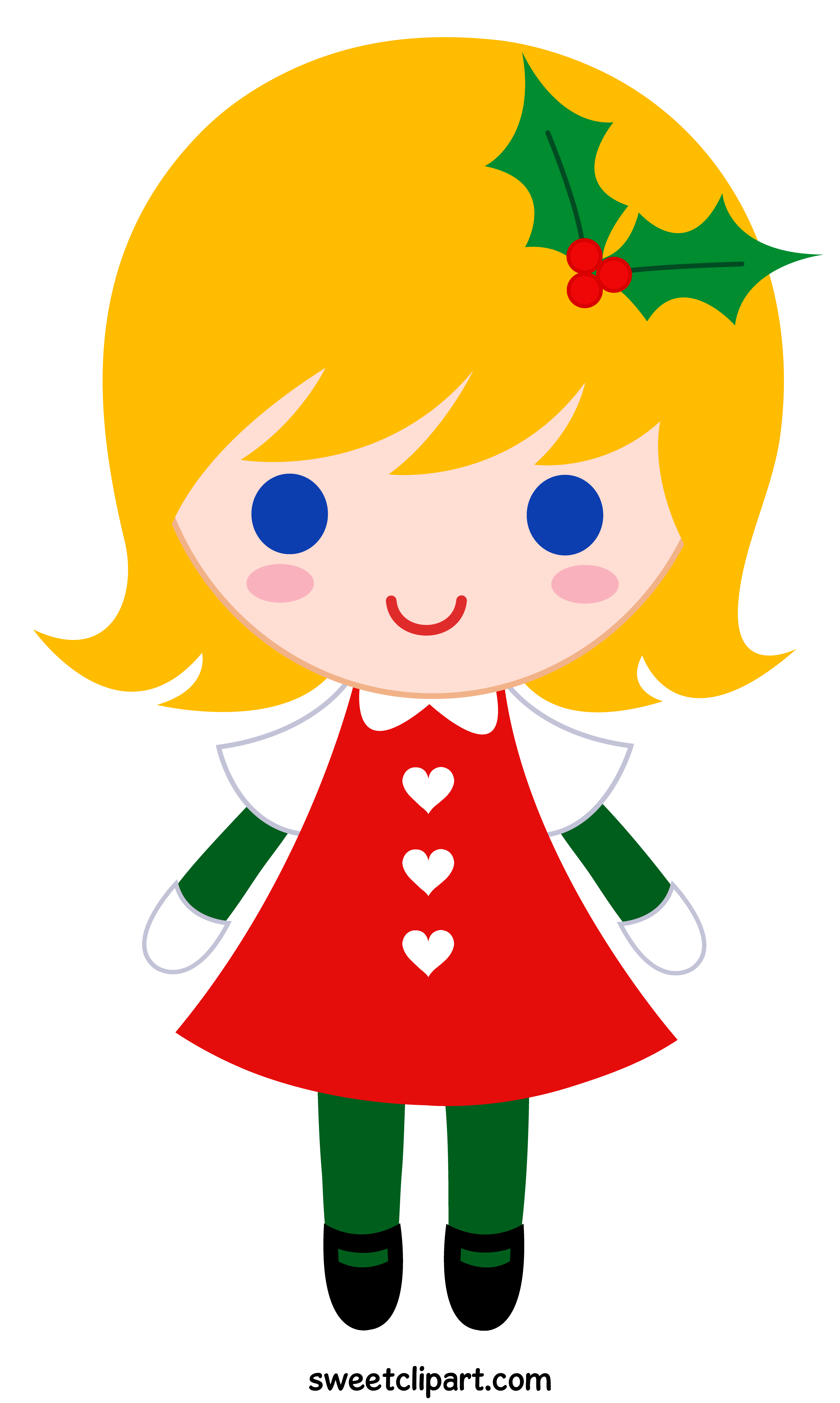 Email clipart christmas. Girl sweet clip art