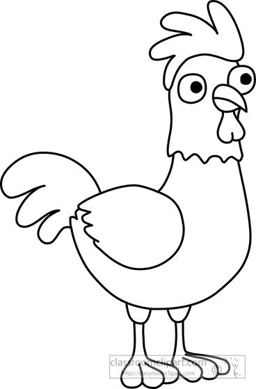 chicken clipart black and white