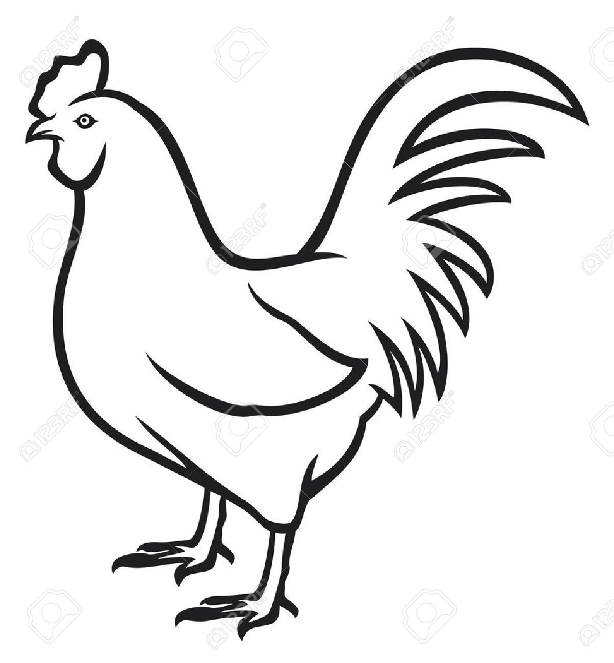chickens clipart outline