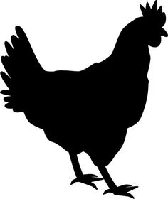 Chicken clipart silhouette. Hen roosters silhouettes clip