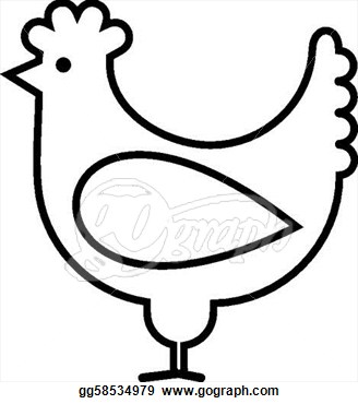 Chick clipart simple. Chicken head drawing at