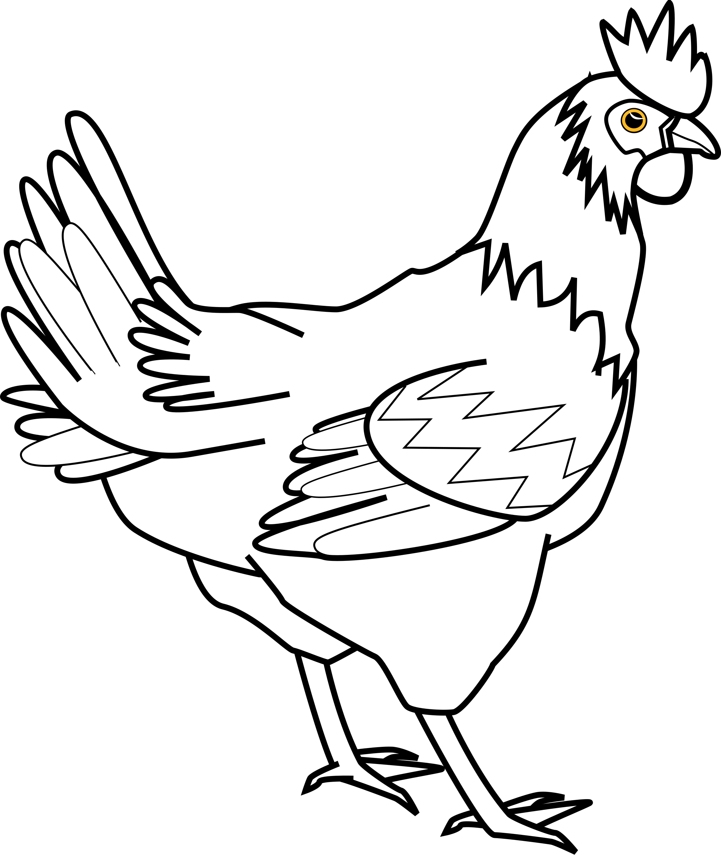 Line art davidone by. Clipart chicken coloring page