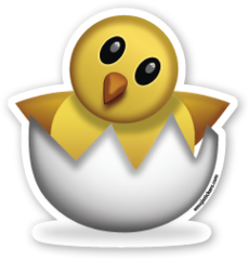 Chicken clipart emoji. Hatching chick stickers and