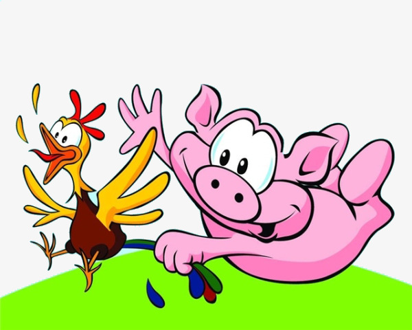 chickens clipart pig