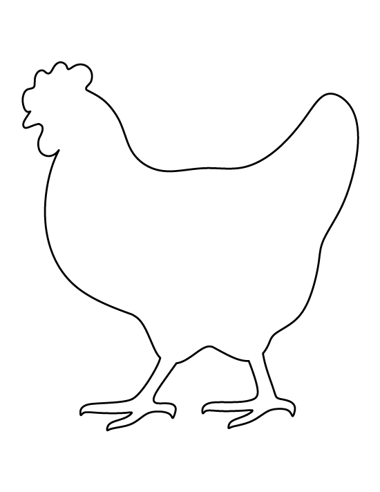 clipart chicken black and white