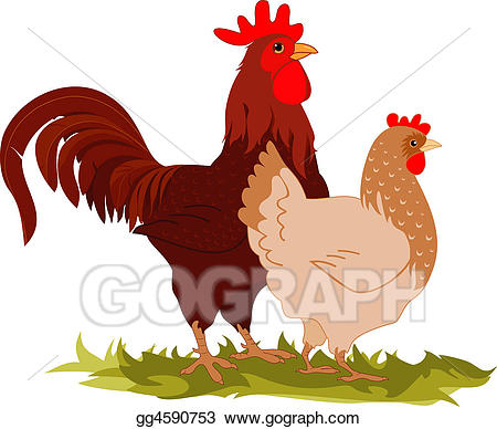 Chicken clipart rooster. Stock illustration hen and