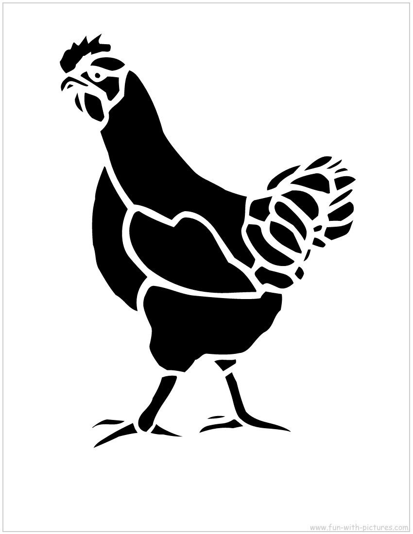 clipart chicken stencil