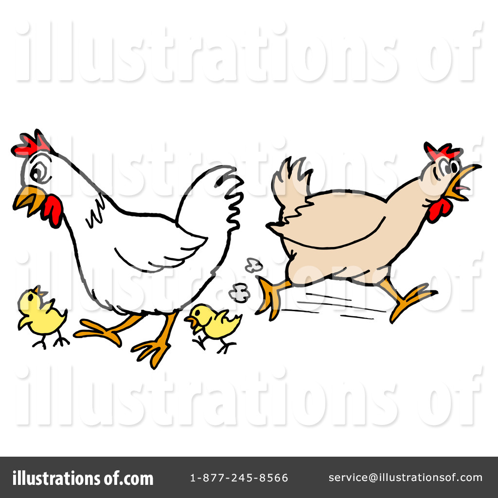 Chickens clipart. Illustration by lafftoon royaltyfree