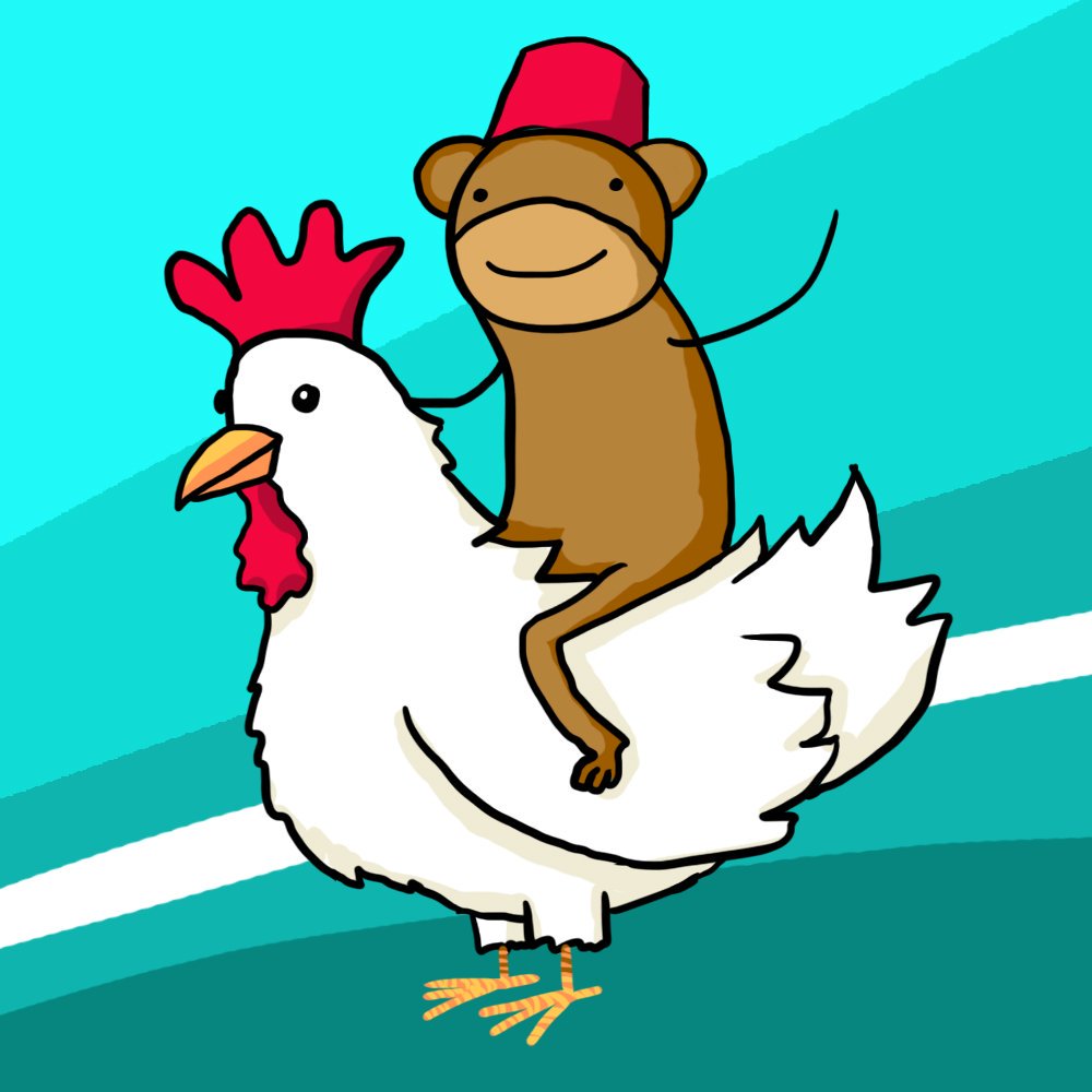 chickens clipart monkey