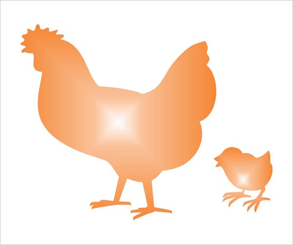 chickens clipart stencil