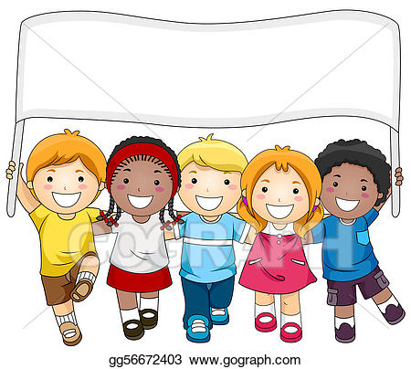 Stock illustrations kids gg. Child clipart banner