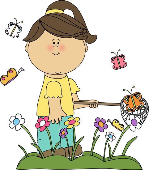 clipart spring kid