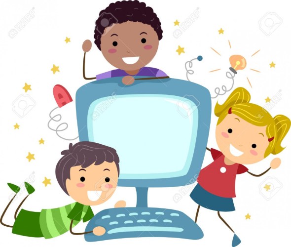 On computer clip art. Computers clipart child