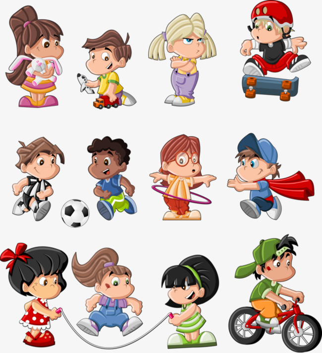 Children clipart exercise. Collection movement child fitness