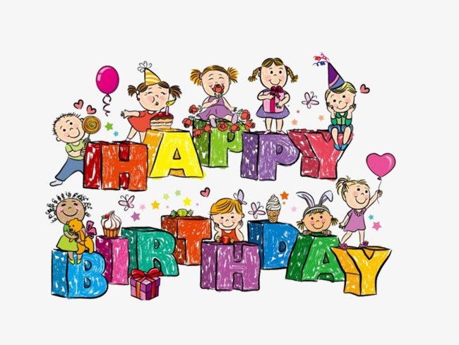 Word wordart creative children. Child clipart happy birthday