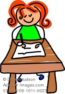 child clipart writing