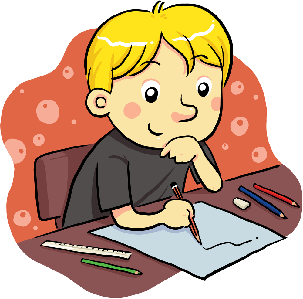 child clipart writing