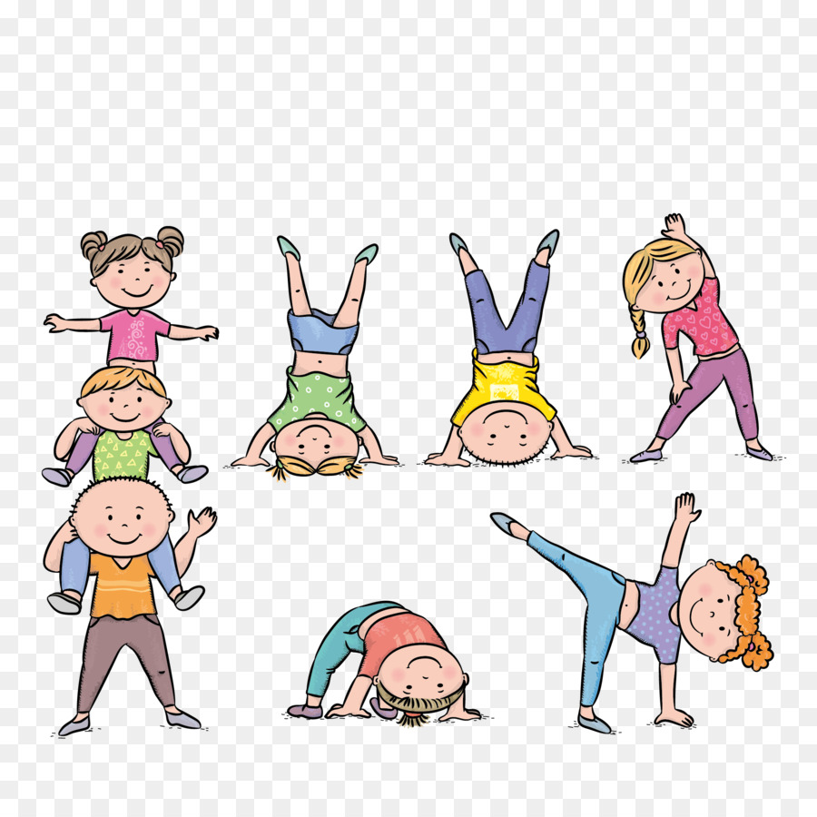 Children clipart exercise. Physical child stock illustration