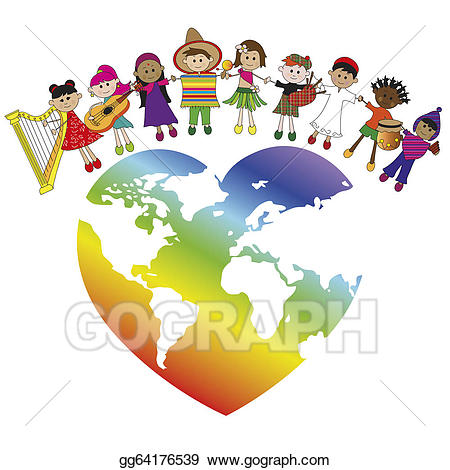 Stock illustration gg gograph. Children clipart peace