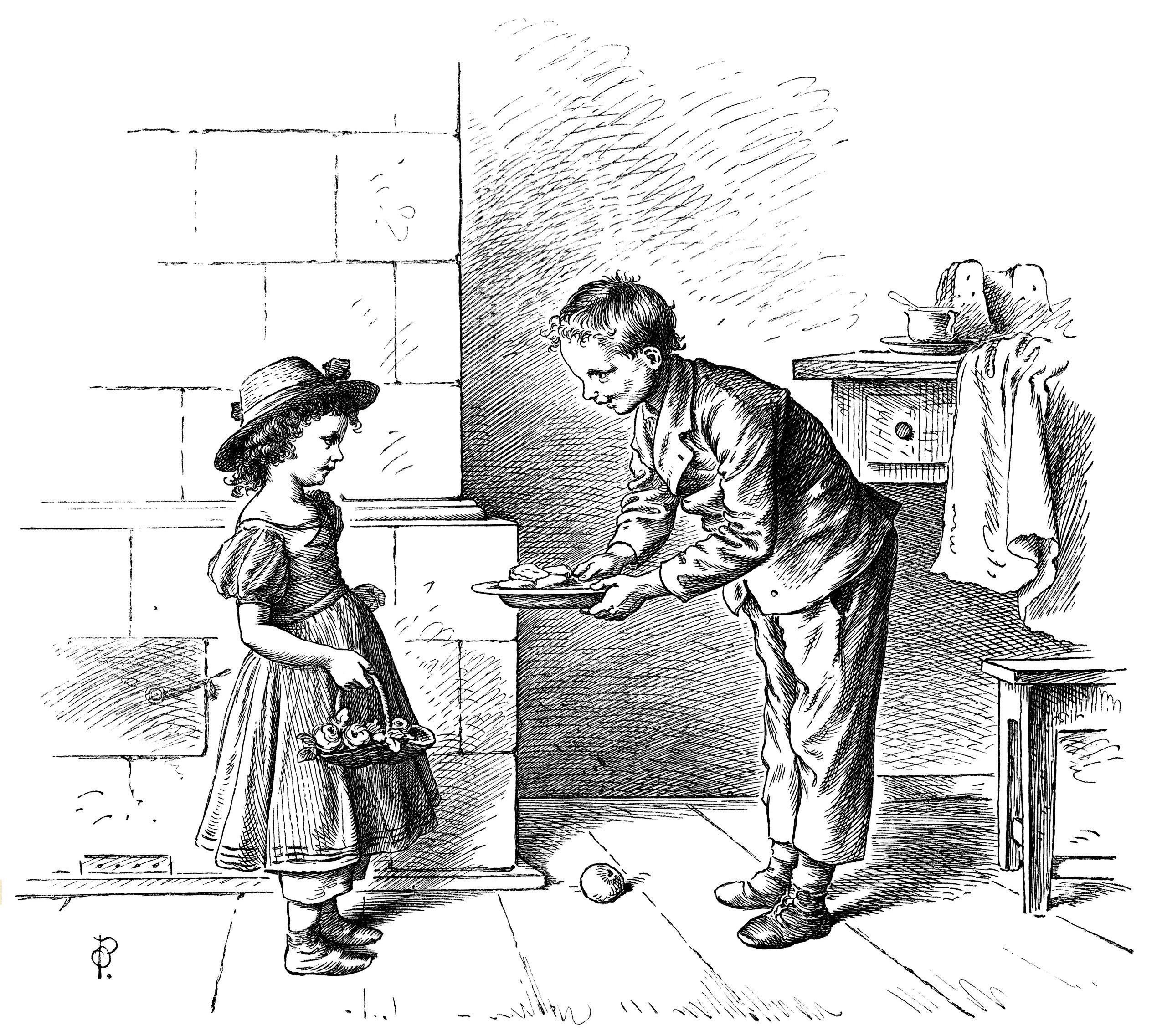 Children clipart polite. Black and white clip