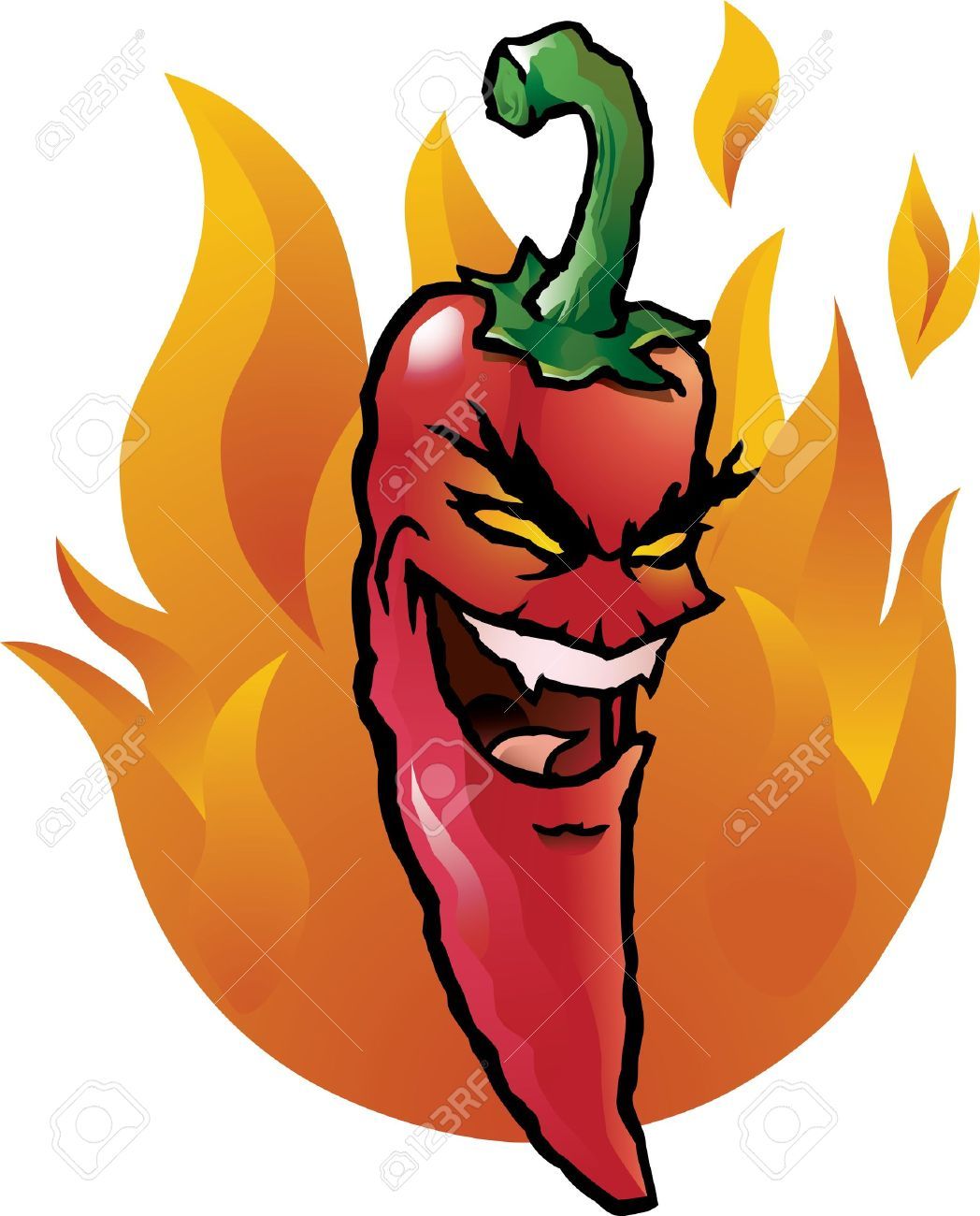 chili clipart fiery