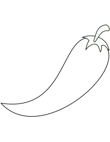 Hot pepper coloring page. Chili clipart printable
