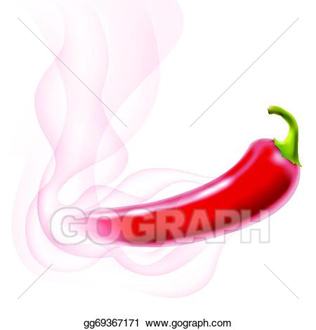 Vector art pepper with. Chili clipart smoke
